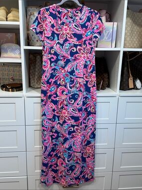 🌴 NWOT Lilly Pulitzer Kaden UPF 50+ ChillyLilly Maxi Dress Blue Grotto Small